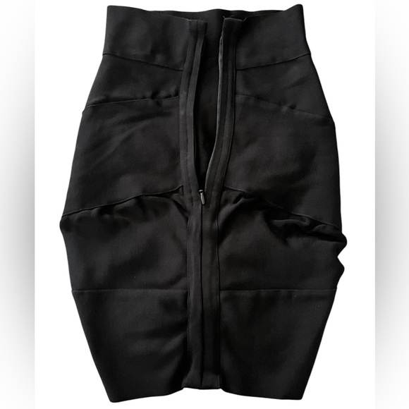 Herve Leger Black Bandage Mini Skirt Size M High Waist Designer - Picture 3 of 12